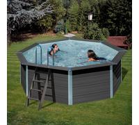 Piscina In Legno Composito Wpc Wood 4,10 X H 1,24 M