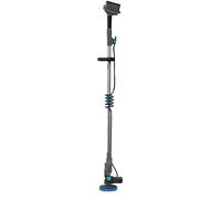 Gre - TBC60 Pulitore a Batteria 18 V con Doppia Spazzola Rotante 2 in 1, Pulizia Piscine, Terrazze e Pavimenti Esterni, Impermeabile IPX7, Manico Telescopico, Include Batteria e Caricatore