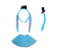 Greabuy Accessori per costume da asino per bambini, fascia per orecchie da asino, coda d'asino, guanto per naso, papillon per ragazza, Natale, Halloween