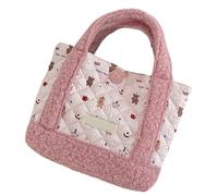Greabuy Borsa da donna Borsa da mummia di grande capacità Borsa alla moda Borsa a mano superiore All-Matching Shopping Cartoon Bear Daily Women Top Handle Fashion Mummy Cartoon Bear Shopping