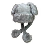 Greabuy Cappello a secchiello in peluche peloso con paraorecchie da coniglio, per tempo freddo, per donne e uomini, attività all'aperto, da indossare tutti i giorni, unisex, protezione per le orecchie