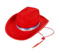 Greabuy Cappello patriottico Panama unico etnico banda larga per donne uomini accessori fotografici western per uomini donne unisex, Rosso, Size About.29x38x14.5cm/11.4x14.9x5.7in