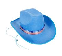 Greabuy Cappello patriottico Panama unico etnico banda larga per donne uomini accessori fotografici western per uomini donne unisex, Blu, Size About.29x38x14.5cm/11.4x14.9x5.7in