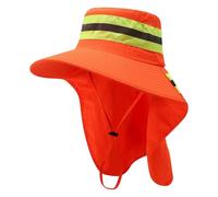 Greabuy Cappello riflettente ad alta visibilità per i lavoratori sanitari Design fluorescente di colore con lo scudo del collo per il sole, Un fluorescente, 5560cm