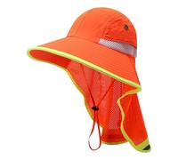 Greabuy Cappello riflettente ad alta visibilità per i lavoratori sanitari Design fluorescente di colore con lo scudo del collo per il sole, D fluorescente, 5560cm