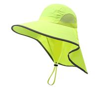 Greabuy Cappello riflettente ad alta visibilità per i lavoratori sanitari Design fluorescente di colore con lo scudo del collo per il sole, B giallo fluorescente, 5560cm