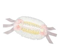 Greabuy Cappello vittoriano in paglia di pizzo per donne e ragazze con nastro a fiocco, ideale per feste da tè e cosplay, rosa, Dimension Approx. 40x27cm/15.75x10.63inch