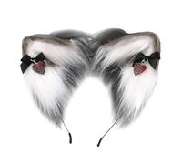 Greabuy Cerchietto per capelli con orecchie di lupo e vampiri, demoni, per Halloween, misura regolabile, per adulti e uomini