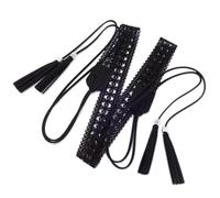 Greabuy Cintura da cowgirl con nappe, stile Y2K, stile vintage, cintura per bande Player Country, Nero , 7.8x5.85in