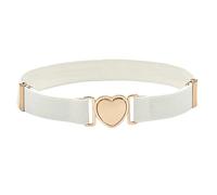 Greabuy Cintura elastica per bambini, alla moda, universale, elasticizzata, decorativa, a forma di cuore, con fibbia