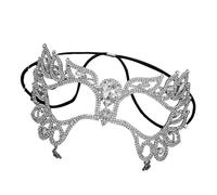 Greabuy Copertura per il viso in lega con strass, multiuso, per accessori per costumi, fotografia e spettacoli teatrali, scintillante