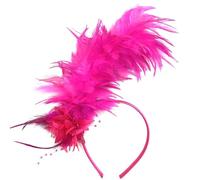 Greabuy Fascia per capelli con piume, stile vintage anni '20, per donne e ragazze, in tessuto morbido