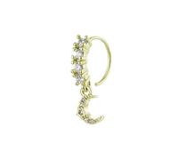 Greabuy Piercing da naso regolabile con fiore e farfalla in rame con zirconia per tutte le occasioni da indossare, E, come descritto, come descritto