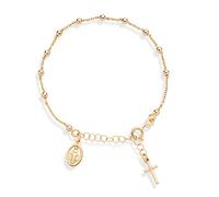 Greabuy Religioso cattolico metallo rotondo perline bracciali rosario centrotavola cuore sacro della misericordia icone