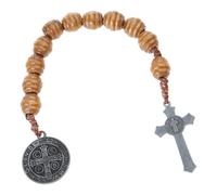 Greabuy Rosario religioso in lega, con simbolo di Benedetto, comodo da maneggiare, rosario religioso