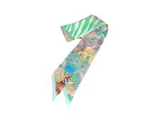 Greabuy Sciarpa girocollo da donna, collare a catena, in seta, come discoteca, feste, raves, costume da pittore, Verde, 90*5cm