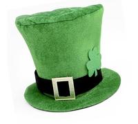 Greabuy Shamrock Leprechaun Homburg Vacation Green Panama Cappello Porkpie Barba Sorpresa Regalo Vacanza Costume Accessorio Top Verde Uomo Costume