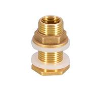Greabuy Tutto il rame 3/4 "1" acqua per connettore tubo da giardino paratia raccordo dado Jointer con gomma facile