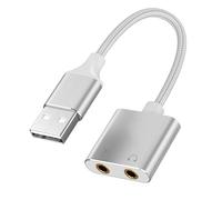 Greabuy USB Scheda audio esterna 2 in 1 auricolare e microfono cavo adattatore audio HiFi Sound per il gioco