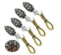 Greacesrio 4 x Mini Indicatori di Direzione, 12V 5 LED per motocicletta, Frecce Moto, Indicatori di Direzione a LED per Moto, Auto a Pedali,per moto, scooter, quad, crociere, tutto-terreno, Ambra