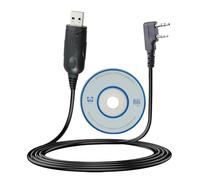 Greacesrio Cavo di Programmazione USB per Walkie Talkie, Programming Cable con Driver CD, Compatibile con Radio Bidirezionale Bao-feng Portatile Radio Portatile, 1 pezzi