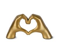 greafy Scultura decorativa a forma di mano e cuore, per soggiorno e camera da letto, a forma di cuore, per matrimonio, partner, mamma, nonna, oro