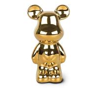 greafy Statua di Orso in Ceramica - Finitura lucida in oro pregiato, altezza 18 cm, scultura decorativa con lucentezza metallica per soggiorno, librerie e credenze