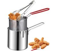 Grease container - Deep fryer | Olio strainer pot | Frying and straining oil, adatto per tutti i tipi di stoves. Acciaio inossidabile profondo fryers, bacon grease container, kitchen tool, chicken