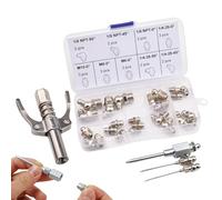 Grease Coupler, High Pressure Quick Release Fitting With 3 Grease Needles, Quick Connect Greasing Accessory Kit, Perfect For Zerk Fittings Lubrication Tools Automotive And Machinery Use