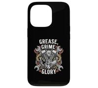 Grease Grime Glory Motorcycle Engine Biker Mechanic Custodia per iPhone 13 Pro