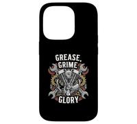 Grease Grime Glory Motorcycle Engine Biker Mechanic Custodia per iPhone 14 Pro