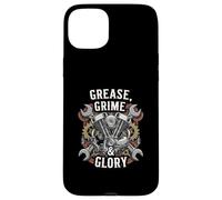 Grease Grime Glory Motorcycle Engine Biker Mechanic Custodia per iPhone 15 Plus