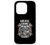 Grease Grime Glory Motorcycle Engine Biker Mechanic Custodia per iPhone 15 Pro