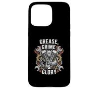 Grease Grime Glory Motorcycle Engine Biker Mechanic Custodia per iPhone 15 Pro Max