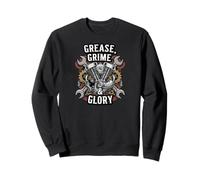 Grease Grime Glory Motorcycle Engine Biker Mechanic Felpa
