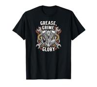 Grease Grime Glory Motorcycle Engine Biker Mechanic Maglietta