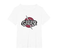 Grease Title Logo Patch Maglietta, Donna Plus-Size, Bianco, 1X