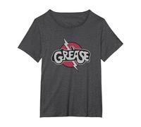Grease Title Logo Patch Maglietta, Donna Plus-Size, Grigio Scuro, 1X