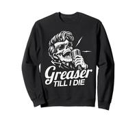 Greaser Till I Die Horror Rockabilly Skeleton Alt Rock Felpa