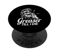 Greaser Till I Die Horror Rockabilly Skeleton Alt Rock PopSockets PopGrip Adesivo