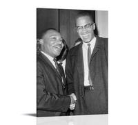 Great African American Men Malcolm X And Martin Luther King Jr Poster decorativo su tela, per soggiorno, camera da letto, pittura da parete, decorazione moderna per camera familiare, 08 x 1