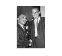 Great African American Men Malcolm X And Martin Luther King Jr Poster decorativo su tela, per soggiorno, camera da letto, pittura da parete, decorazione moderna per camera familiare, 12 x 1