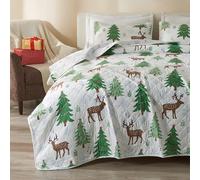 Great Bay Home Set copripiumino natalizio con federe, reversibile, motivo festivo, collezione Holly (King)