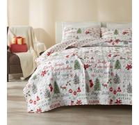 Great Bay Home - Set copripiumino reversibile con federe in microfibra, motivo vacanza, 3 pezzi