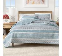 Great Bay Home Set di biancheria da letto, 3 pezzi reversibile blu trapunta trapunta con 2 federe, leggero, per tutte le stagioni, accogliente, moderno, set di copriletto Paisley, collezione Kadi -