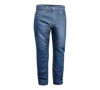 GREAT BIKERS GEAR - Pantaloni da uomo in jeans protettivi con fodera in aramide, rinforzati con protezione, per motociclisti, con protezioni per ginocchia e fianchi, Azzurro, W36 / L32