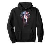 Great Dane American Flag USA Drip Graffiti Lover Patriottismo Felpa con Cappuccio
