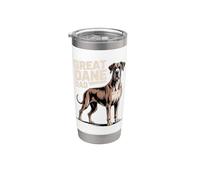 Great Dane Dad | Lettering Bold Lettering Gentle Giant Dog Owner Bicchiere termico in acciaio inox doppia parete