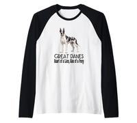 Great Dane Dog Cuore di Un Leone, Dimensioni di Un Pony Maglia con Maniche Raglan