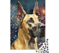 Great Dane Fireworks Art Print Puzzle Impossible 1000Pcs Decorazione Per La Casa. Giochi Rilassamento E Intelligence Per Adulti E Bambini Da 12 Anni 52x38cm/1000pcs